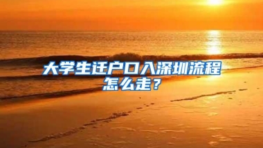 大学生迁户口入深圳流程怎么走？