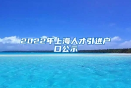 2022年上海人才引进户口公示