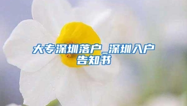 大专深圳落户_深圳入户告知书