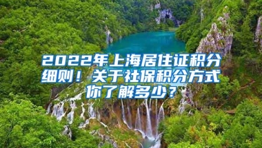 2022年上海居住证积分细则！关于社保积分方式你了解多少？