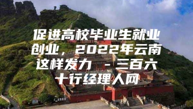 促进高校毕业生就业创业，2022年云南这样发力→－三百六十行经理人网