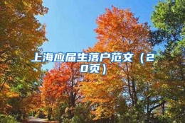 上海应届生落户范文（20页）