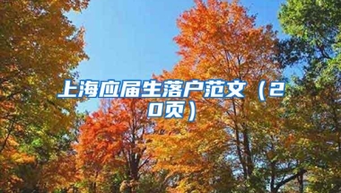 上海应届生落户范文（20页）