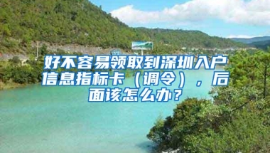 好不容易领取到深圳入户信息指标卡（调令），后面该怎么办？