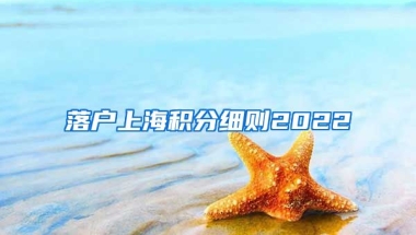 落户上海积分细则2022