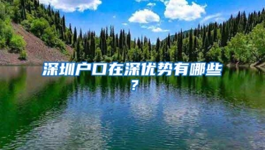 深圳户口在深优势有哪些？