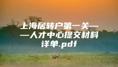 上海居转户第一关——人才中心提交材料详单.pdf