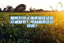 如何打印上海市居住证积分通知书？可自助跨区打印吗？