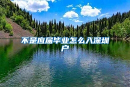 不是应届毕业怎么入深圳户