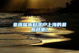 非应届本科落户上海的最新政策？