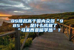 QS排名高于国内众多“985”，是什么成就了“马来西亚留学热”？