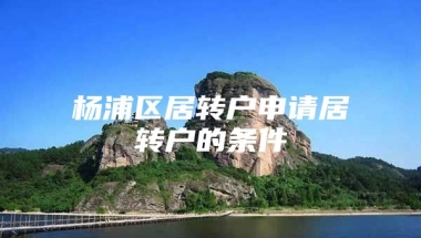 杨浦区居转户申请居转户的条件