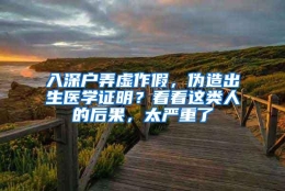 入深户弄虚作假，伪造出生医学证明？看看这类人的后果，太严重了