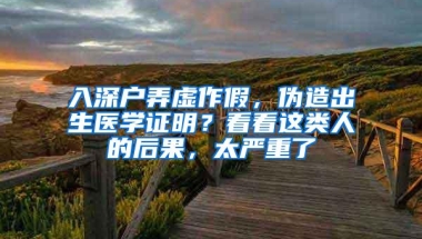 入深户弄虚作假，伪造出生医学证明？看看这类人的后果，太严重了