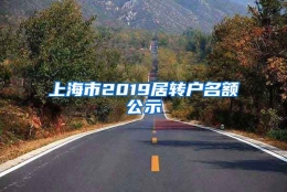 上海市2019居转户名额公示