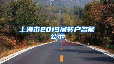 上海市2019居转户名额公示