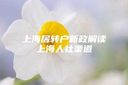 上海居转户新政解读上海人社渠道