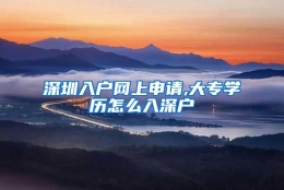 深圳入户网上申请,大专学历怎么入深户