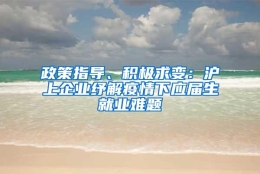 政策指导、积极求变：沪上企业纾解疫情下应届生就业难题