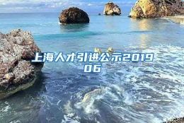 上海人才引进公示201906