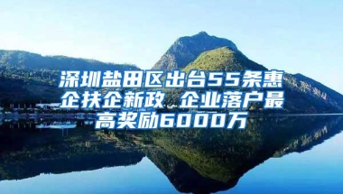 深圳盐田区出台55条惠企扶企新政 企业落户最高奖励6000万