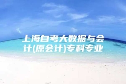 上海自考大数据与会计(原会计)专科专业