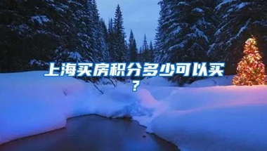 上海买房积分多少可以买？