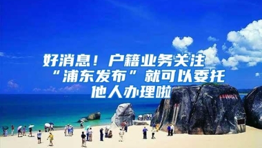 好消息！户籍业务关注“浦东发布”就可以委托他人办理啦