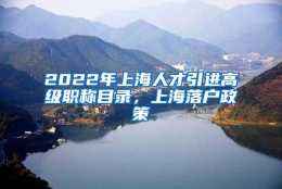 2022年上海人才引进高级职称目录，上海落户政策