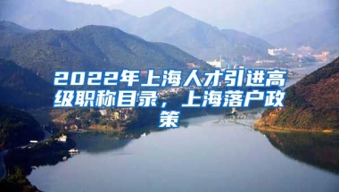 2022年上海人才引进高级职称目录，上海落户政策