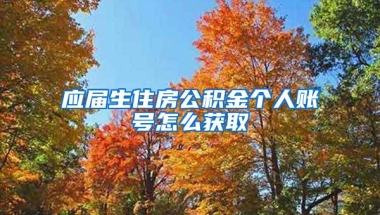 应届生住房公积金个人账号怎么获取