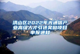 洪山区2022年光通信产业高级人才引进奖励项目申报通知