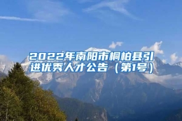 2022年南阳市桐柏县引进优秀人才公告（第1号）