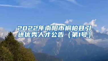 2022年南阳市桐柏县引进优秀人才公告（第1号）