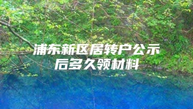 浦东新区居转户公示后多久领材料