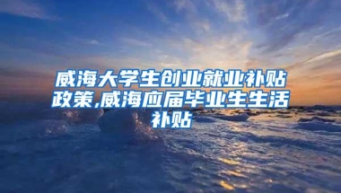 威海大学生创业就业补贴政策,威海应届毕业生生活补贴