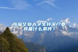 应届毕业大学生转深户要具备什么条件？