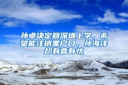 孙卓决定回深圳上学，希望能注销黑户口，孙海洋却有喜有忧