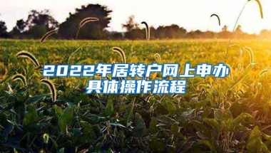 2022年居转户网上申办具体操作流程