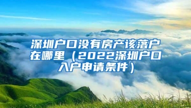 深圳户口没有房产该落户在哪里（2022深圳户口入户申请条件）