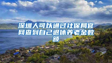 深圳人可以通过社保局官网查到自己退休养老金数额