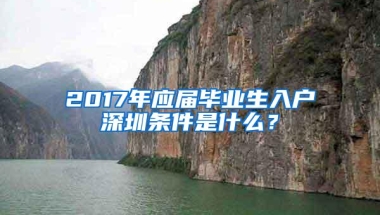 2017年应届毕业生入户深圳条件是什么？