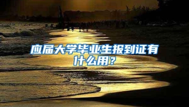 应届大学毕业生报到证有什么用？