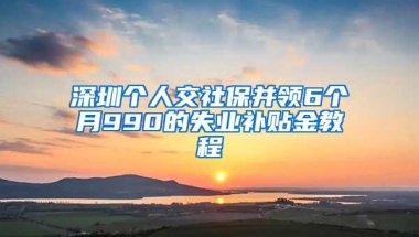 深圳个人交社保并领6个月990的失业补贴金教程