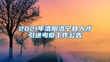 2021年洛阳洛宁县人才引进考察工作公告