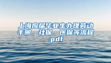 上海应届毕业生办理劳动手册、社保、医保等流程.pdf