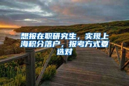 想报在职研究生，实现上海积分落户，报考方式要选对