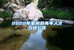 2022年蒙阴县青年人才引进公告