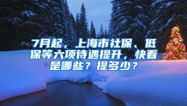 7月起，上海市社保、低保等六项待遇提升，快看是哪些？提多少？