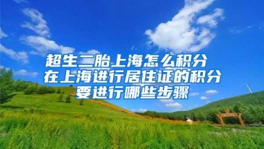 超生二胎上海怎么积分 在上海进行居住证的积分要进行哪些步骤